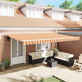 vidaXL Toldo Retr&aacute;ctil 500 X 350 Cm Amarillo Y Naranja Vidaxl