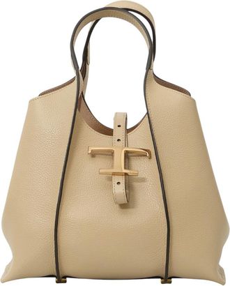 Tod's Beige T Timeless Mini Tote