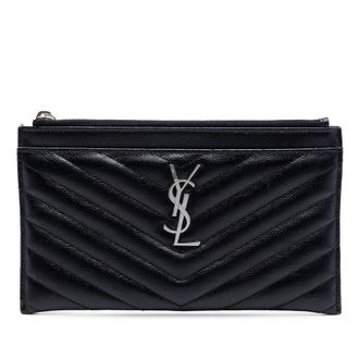 Saint Laurent Pre-owned Saint Laurent Grain De Poudre Chevron Monogram Bill Pouch Ladies I6F1JYCTTJV3O808