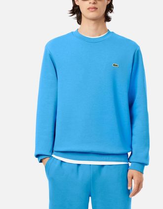 Lacoste Mens Lacoste Mens Fleece Crew Neck Sweatshirt Knitted Jumper Long Sleeve Sweat Tops - Blue - Size: 38