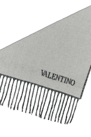 Valentino Garavani Avorionero Virgin Wool Cashmere Sciarpe E Foulard Scarfs