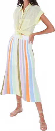 Allison New York Paneled Knit Midi Skirt In Pastel Rainbow
