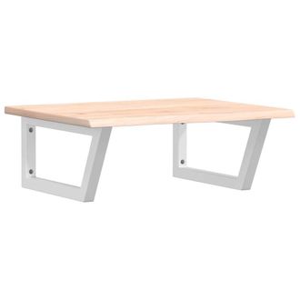 Berkfield Home Basin Shelf Wall Mounted Steel & Solid Wood Oak in Light Oak