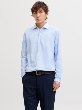 Jack & Jones Langarmhemd JACK & JONES JPRBLAPARKER DETAIL L/S SHIRT NOOS, Herren, Gr. XXL, N-Gr, faded denim fit:slim fit, Web, Obermaterial: 100% Baumwolle, unifa