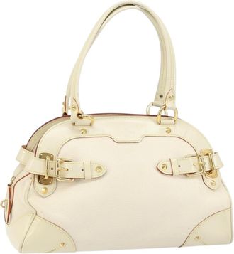Louis Vuitton Suhali Le Radieux Handbag Leather White Leather Handbag (Pre-Owned)