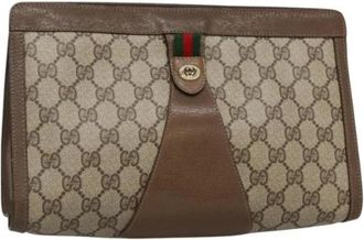 Gucci Pre-owned Leather clutches - Dames - Vintage Clutch - Beige - ONE Size - Leer - Vintage