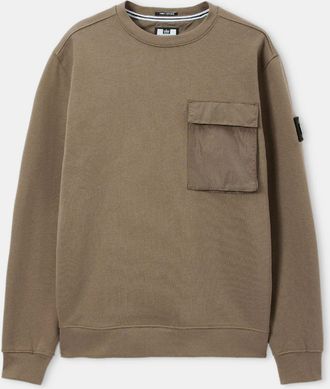 Weekend Offender Heren Weekend Offender Neve Pocket Crew Sweat in Zand
