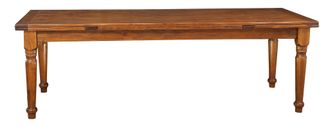 Biscottini International Biscottini - Mesa Estilo Country Madera Maciza De Tilo Acabado Con Efecto Nogal L250xpr100xh80 Cm. Made In Italy