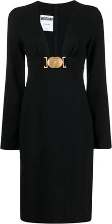Moschino Midi Jurk - Dames - Casual kleedjes - Zwart - L - Kleedjes