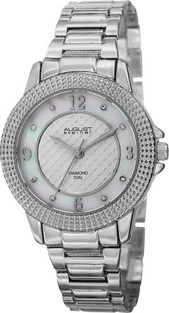 August Steiner Womens Metal Diamond Watch