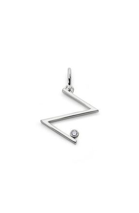 Monica Vinader Lab Grown Diamond Initial Pendant in Sterling Silver Z at Nordstrom