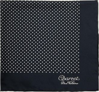 Charvet Mens Silk Dot-Print Pocket Square
