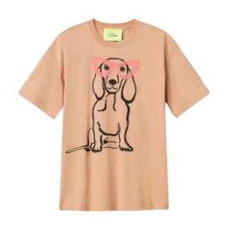 Twinset T-Shirts, female, Beige, Size: S Actitude Graphic T-shirt