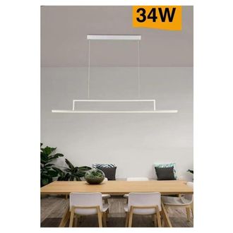 Trade Shop Trade Shop Traesio - Trade Shop - Lampadario Led 34w A Sospensione Lineare Orizzontale Luce 3000k 6500k 4000k B66-b
