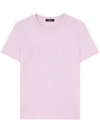 Versace Flamingo Pink Short-Sleeved Crew Neck Top