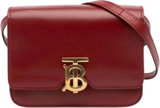 Burberry Pre-owned Cross Body Bags, female, Red, Size: ONE SIZE Pre-owned Leather Crossbody Bag