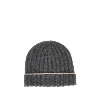 Brunello Cucinelli Ribbed cashmere beanie hat Man M
