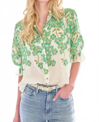 Finley Sirena Button Front Shirt In Clover Print