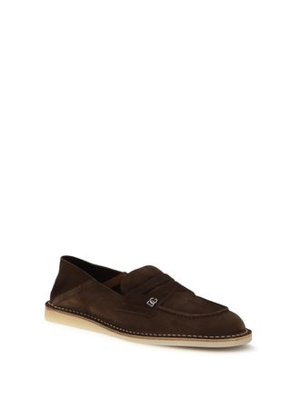 Dolce & Gabbana Mens Suede Loafers Ebano 1