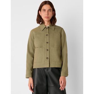 Whistles Mia Pocket Detail Jacket in Khaki at Nordstrom, Size 14