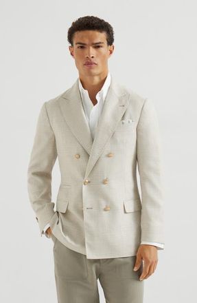 Brunello Cucinelli Prince of Wales deconstructed blazer in Yuta at Nordstrom, Size 58 It
