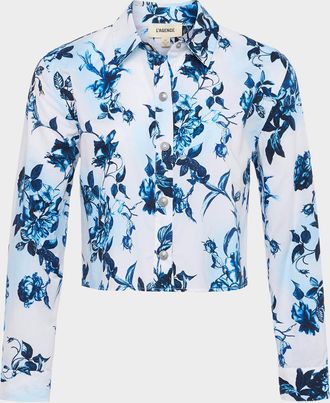 L'agence Cosette Floral High-Low Shirt