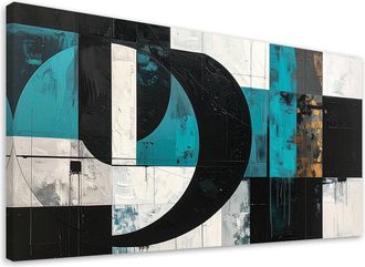 Feeby Impresi&oacute;n De Imagen, Formas Geom&eacute;tricas Abstracci&oacute;n Turquesa, 120x60