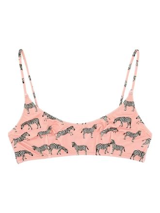 MC2 Saint Barth Top bikini con stampa zebrata - Rosa