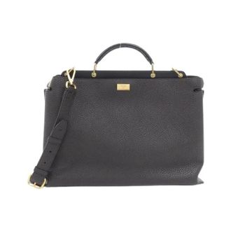 Fendi Pre-owned Selleria Peekaboo Essential Calf Handbag - Dames - Vintage Handtas - Zwart - ONE Size - Leer - Vintage