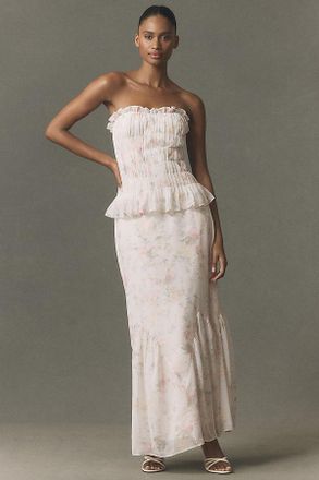 BHLDN Chiffon Corset and Maxi Skirt Set
