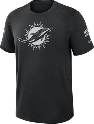 Nike Miami Dolphins Salute to Service Slub Nike Mens Dri-FIT NFL T-Shirt in Black | 034900AA2J-AEG