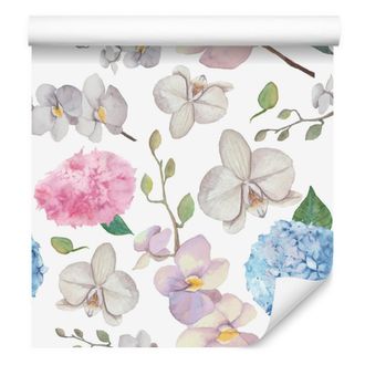 OEM Carta Da Parati Con Fiori E Orchidee, Ideale Per Soggiorno E Camera Da Letto, 50x1000 Cm