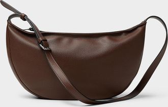 Simons Womens Pebbled faux-leather half-moon bag