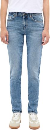 Mustang Skinny-fit-Jeans MUSTANG Damen Style Quincy Skinny, Damen, Gr. 26, L&auml;nge 34, blau (402 mittelblau), Denim/Jeans, 95% Baumwolle, 3% Elastomultiester, 2