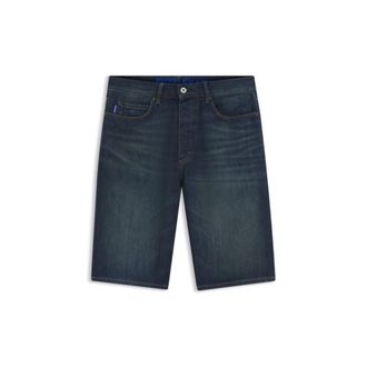 HUGO BOSS Straight-fit shorts in broken twill fabric