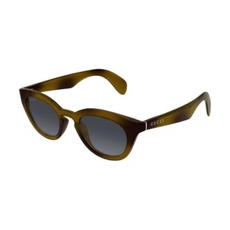 Gucci Round Frame Zonnebrillen - Heren - Zonnebrillen - Bruin - 47 MM - Accessoires