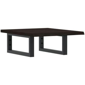 vidaXL Vidaxl - Estante De Lavabo De Pared De Acero Y Madera Maciza De Roble
