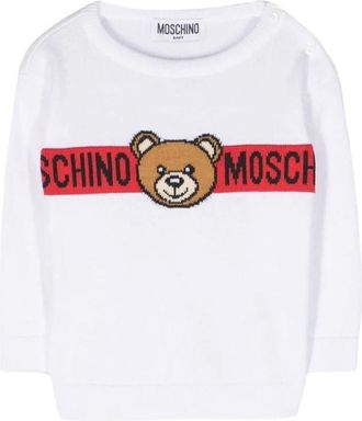 Moschino Kids Sweatshirts, male, White, 12 M, Cotton Knit Top