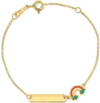 Tresorra 14K Yellow Gold Enamel Rainbow Childrens Bracelet