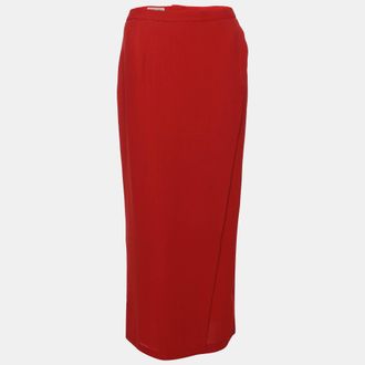 Emporio Armani Red Viscose Maxi Skirt