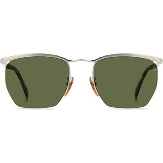 David Beckham 55mm Square Sunglasses in Palladium Brown/Green at Nordstrom