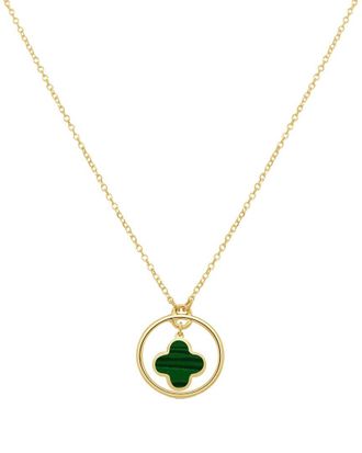 Italian Gold, Inc 14K Pink Agate Clover Pendant