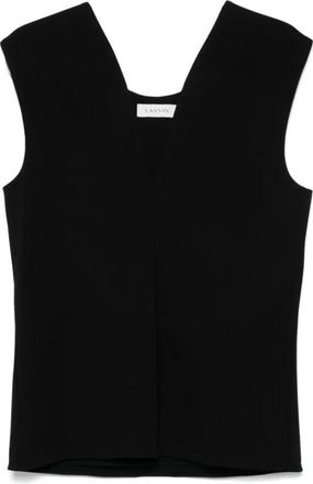 Lanvin Stijlvolle Top met Diepe Kraag - Dames - Tops zonder mouwen - Zwart - L - Tops