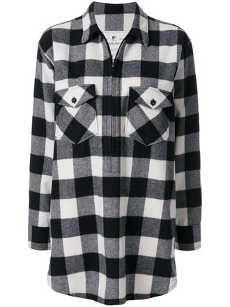 Woolrich checked flannel shirt - women - Virgin Wool/Polyimide - M - Black