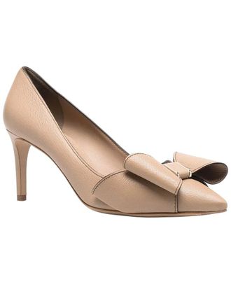 Ferragamo 80Mm Double Bow Leather Pump