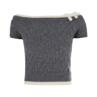 Shushu/Tong Mwdfto27 Sea390 Top - - Knitwear - Donna - Grigio - S