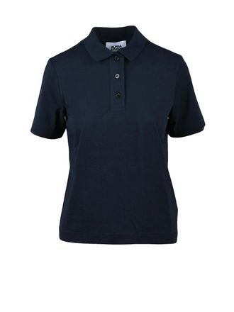 Alpha Studio Midnight Blue Cotton Elastane Stretch Polo Shirt