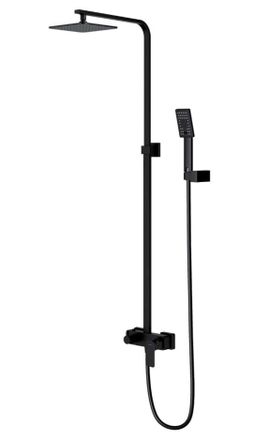 Omnires Omnires Baretti - Set De Ducha Con Grifo, 20x20 Cm, 3 Chorros, Negro Mate Ba7844bl