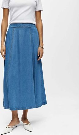 Object Gonna lunga in denim azzurro-Blu