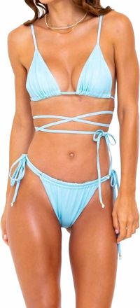 SOAH Womens Bikini Bottom In Indigo Mint